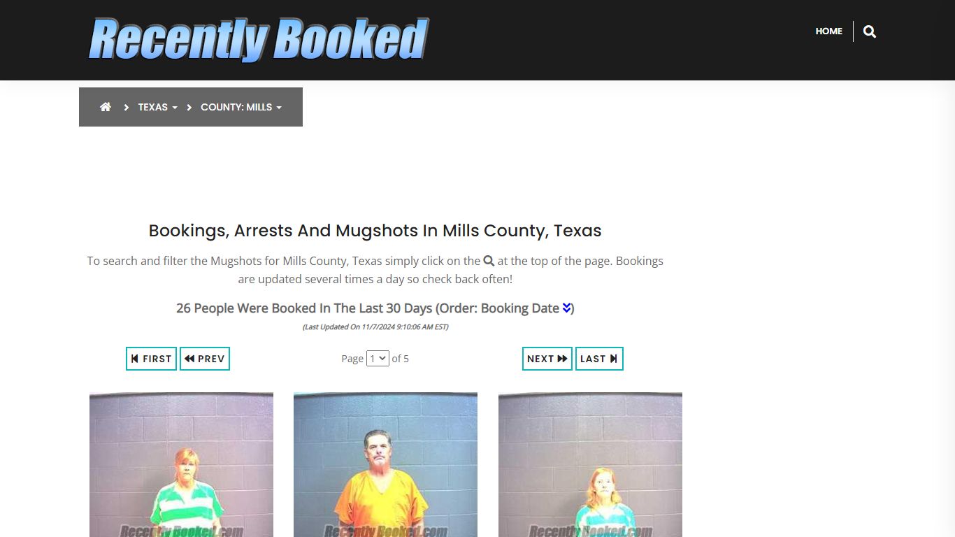 Bookings, Arrests and Mugshots in Mills County, Texas - Recently Booked