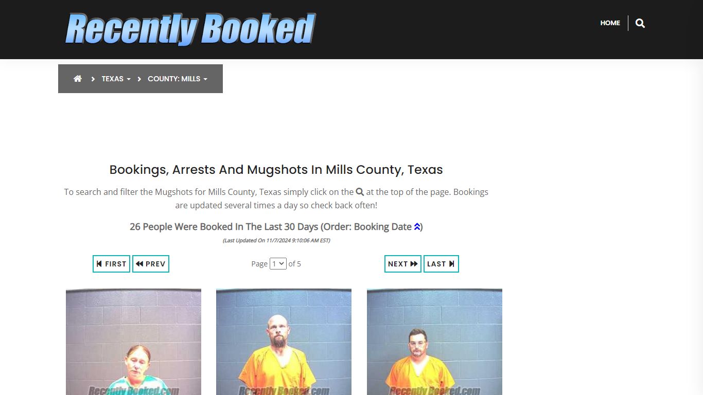 Bookings, Arrests and Mugshots in Mills County, Texas - Recently Booked